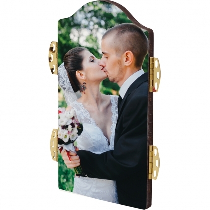 Ж6 CL - Arch photo panel with hinges - Center, HDF, White, Gloss , 73 x 133,4 mm x 6,35 mm