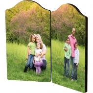 Arch photo panel with hinges - left and right panel, HB, White, Gloss, 127 x 177.8 mm (x2) x 6.35 mm